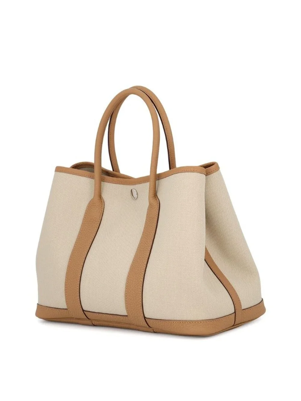 Hermes Tote Garden Party TPM Beton Biscuit Silver Negonda Towal Military